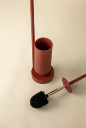 Cosmic Toilet Brush With Toilet Roll Holder, Award-Winning Design, Terracotta, Geyser Collection - thumbnail 4