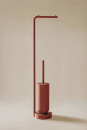 Cosmic Toilet Brush With Toilet Roll Holder, Award-Winning Design, Terracotta, Geyser Collection - thumbnail 1