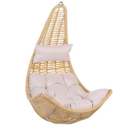 Beliani Hanging Chair Atri Ii Pe Rattan Natural