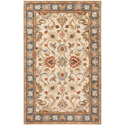 Livabliss Caesar-Hand Tufted Blue Brown Wool Traditional Living Dining Bedroom Rug 152 X244 Cm Easy Care, Non Shedding - image 1