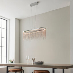 Luminosa Lighting Luminosa Orphelia Led Bar Pendant Light Fine Silver Chain Waterfall Effect Polished Chrome, Warm White - thumbnail 3
