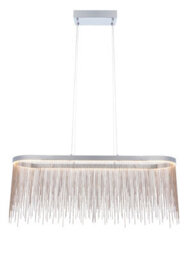 Luminosa Lighting Luminosa Orphelia Led Bar Pendant Light Fine Silver Chain Waterfall Effect Polished Chrome, Warm White - thumbnail 2