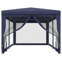 Berkfield Party Tent With 6 Mesh Sidewalls Blue 3X6 M Hdpe - thumbnail 3