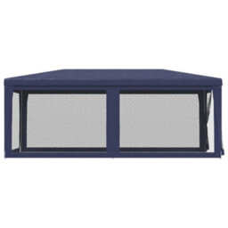 Berkfield Party Tent With 6 Mesh Sidewalls Blue 3X6 M Hdpe - thumbnail 4