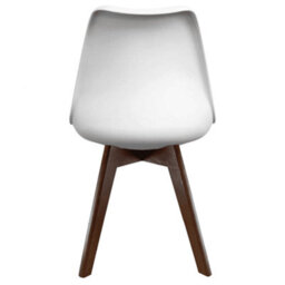 Fusion Living Soho White & Aqua Plastic Dining Chair With Squared Dark Wood Legs