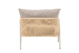 Louie Lounge Chair - Arm Chair - Beige Steel Frame / Rope Beige Linen Fabric -D90Xw98Xh74Cm, Seat Heigh 44Cm - thumbnail 7