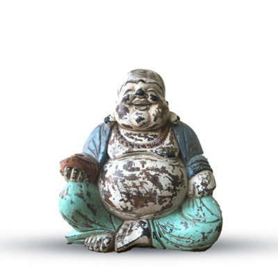 Vintage Mint Hand Carved Buddha Statue 30Cm Happy Buddha