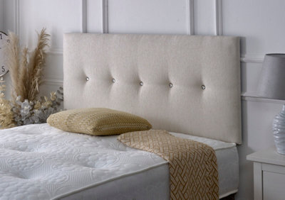 "Slumbre Madrid Chenille 4Ft6 Double 24"" Headboard - Stone"