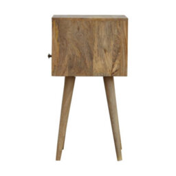 Wyld Haus Parma Mini Oak Mango Wood Bedside Table With Drawer And Open Shelf - thumbnail 9