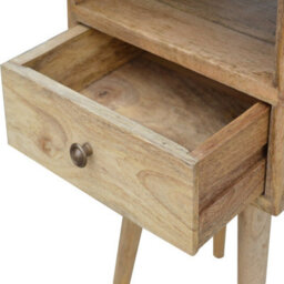 Wyld Haus Parma Mini Oak Mango Wood Bedside Table With Drawer And Open Shelf - thumbnail 6