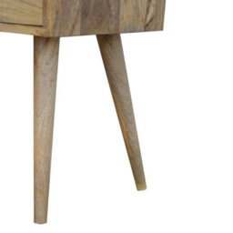 Wyld Haus Parma Mini Oak Mango Wood Bedside Table With Drawer And Open Shelf - thumbnail 7