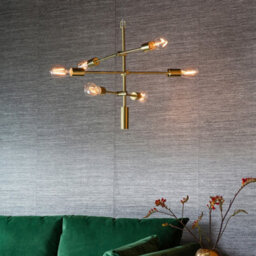Luminosa Lighting Luminosa Rubens Pendant Satin Brushed Gold Effect Plate 6 Light Dimmable Ip20 - E27 - thumbnail 2