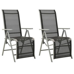 Berkfield Reclining Garden Chairs 2 Pcs Textilene And Aluminium Silver