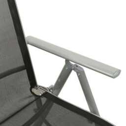 Berkfield Reclining Garden Chairs 2 Pcs Textilene And Aluminium Silver - thumbnail 7