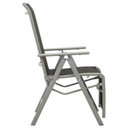 Berkfield Reclining Garden Chairs 2 Pcs Textilene And Aluminium Silver - thumbnail 4