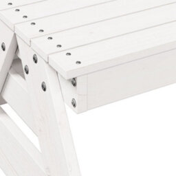 Berkfield Picnic Table For Kids White 88X97X52 Cm Solid Wood Pine - thumbnail 7