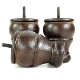 L&F 4X Wooden Bun Feet Antique Brown Replacement Furniture Legs Sofas Chairs Footstools M8 Cwc802 - thumbnail 5