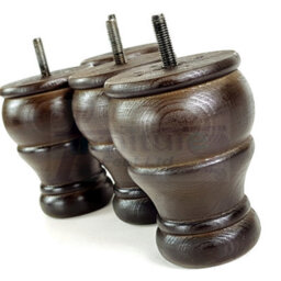 L&F 4X Wooden Bun Feet Antique Brown Replacement Furniture Legs Sofas Chairs Footstools M8 Cwc802 - thumbnail 4