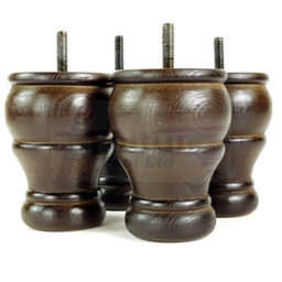 L&F 4X Wooden Bun Feet Antique Brown Replacement Furniture Legs Sofas Chairs Footstools M8 Cwc802 - thumbnail 3