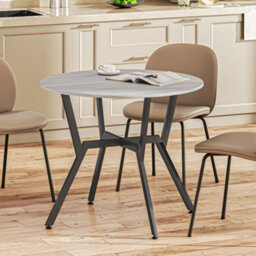 Homcom Small Kitchen Table With Black Steel Legs, Dining Table, Grey - thumbnail 9