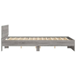 Berkfield Bed Frame With Led Without Mattress Grey Sonoma 160X200 Cm - thumbnail 8