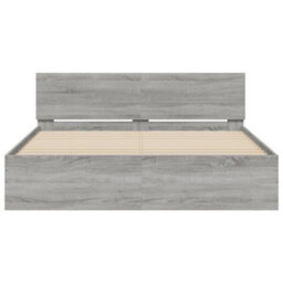 Berkfield Bed Frame With Led Without Mattress Grey Sonoma 160X200 Cm - thumbnail 7