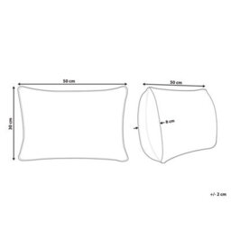 Beliani Set Of 2 Decorative Cushions Banori Linen 30 X 50 Cm Black Solid - thumbnail 3