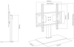 Vcm Tv Stand Feet B-Tts-400 Black H. 67 X W. 46 X D. 24 Cm - thumbnail 4
