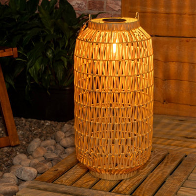 Valuelights Solar Powered Outdoor Natural Rope Lantern Garden Light Floor Lamp - image 1
