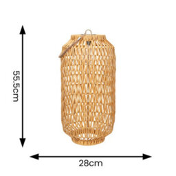 Valuelights Solar Powered Outdoor Natural Rope Lantern Garden Light Floor Lamp - thumbnail 4