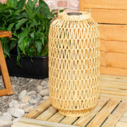 Valuelights Solar Powered Outdoor Natural Rope Lantern Garden Light Floor Lamp - thumbnail 3