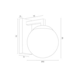 Luminosa Lighting Luminosa Moritz Wall Lamp Opal Matt, Black Structure, Brass Elements - thumbnail 3