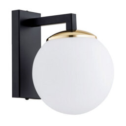 Luminosa Lighting Luminosa Moritz Wall Lamp Opal Matt, Black Structure, Brass Elements - thumbnail 2