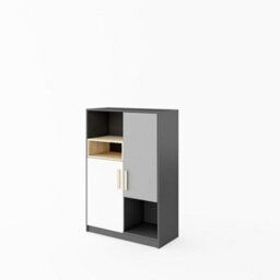Arte Pok Sideboard Cabinet (H)1300mm (W)900mm (D)400mm - Grey & White Children's Bedroom Storage Furniture - thumbnail 1