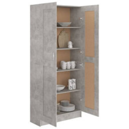 Vidaxl Book Cabinet Concrete Grey 82.5X30.5X185.5 Cm Engineered Wood Book Cabinets - thumbnail 4