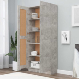 Vidaxl Book Cabinet Concrete Grey 82.5X30.5X185.5 Cm Engineered Wood Book Cabinets - thumbnail 3