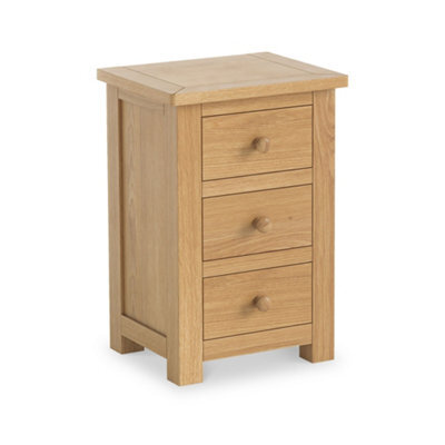 Duchy Oak 3 Drawer Bedside Table Fully Assembled - By Roseland Furniture - image 1