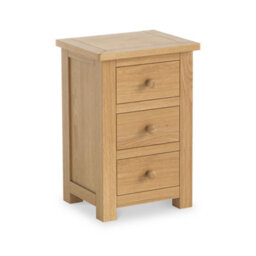 Duchy Oak 3 Drawer Bedside Table Fully Assembled - By Roseland Furniture