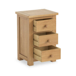 Duchy Oak 3 Drawer Bedside Table Fully Assembled - By Roseland Furniture - thumbnail 4