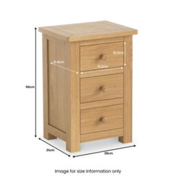 Duchy Oak 3 Drawer Bedside Table Fully Assembled - By Roseland Furniture - thumbnail 7