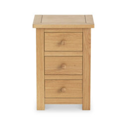 Duchy Oak 3 Drawer Bedside Table Fully Assembled - By Roseland Furniture - thumbnail 3