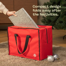 Christmas Village Silver Glitter Square Christmas Tree Skirt 48X48Cm Durable With Easy Assembly Secure Fit For Stands Up To 46Cm - thumbnail 6