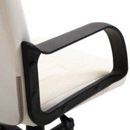 Homcom Pu Leather Office Chair Swivel Mid-Back Computer Desk Chair, Cream - thumbnail 9