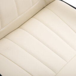 Homcom Pu Leather Office Chair Swivel Mid-Back Computer Desk Chair, Cream - thumbnail 8