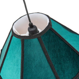 Happy Homewares Traditional Victorian Empire 40Cm Lamp Shade In Dark Emerald Velvet With Tassels - thumbnail 5