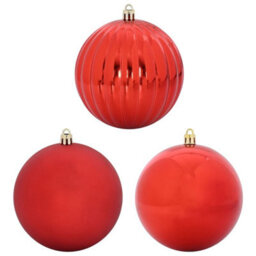 Vidaxl Christmas Bauble Set Xxl 4 Pcs Red Plastic - thumbnail 2