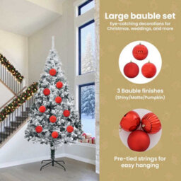Vidaxl Christmas Bauble Set Xxl 4 Pcs Red Plastic - thumbnail 7