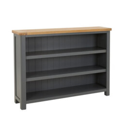 The Furniture Market Marbury Slate Grey Painted Wide Low Large Bookcase - thumbnail 4