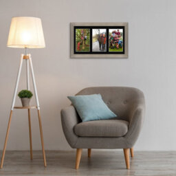 AK Frames 40X20Cm Aluminum Modern Multi Photo Frame With Black Mount - Holds 3 Apertures (3X) 6X4 Photos - thumbnail 3