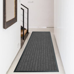 Bedlooms Pvc Rubber Mat Grey 80X150Cm, Dirt Trapper Indoor Outdoor Non Slip Larger Runner